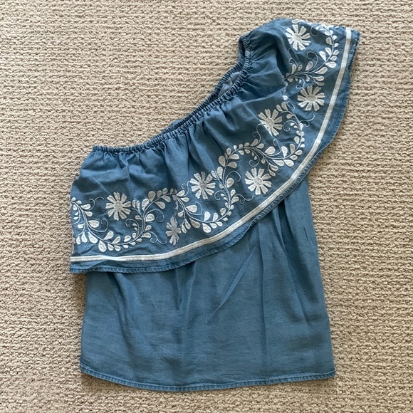 Rebecca Minkoff Flower Summer Top One Shoulder - Picture 4 of 6